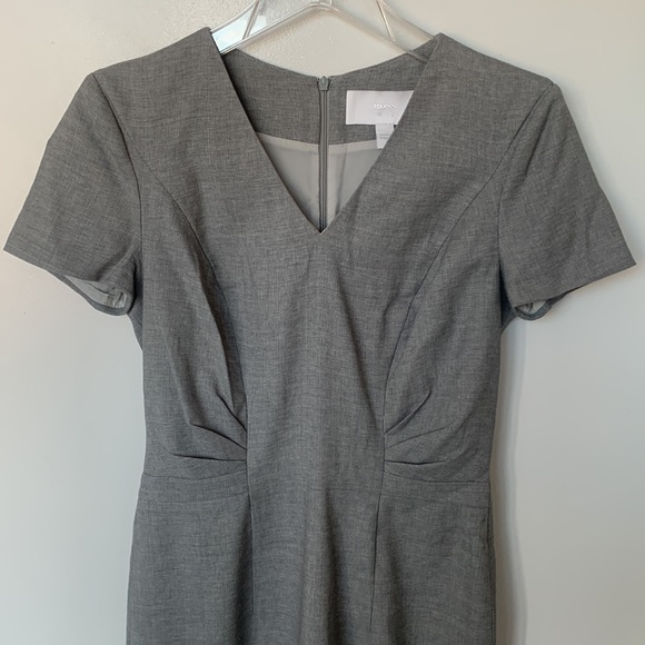 HUGO BOSS Deshina Gray Sheath Virgin Wool Career Business Dress Size 2 - Picture 3 of 12